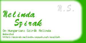 melinda szirak business card