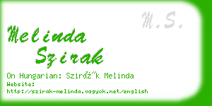 melinda szirak business card